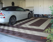 別墅車庫(kù)地面鋪裝材料，咖啡色風(fēng)格